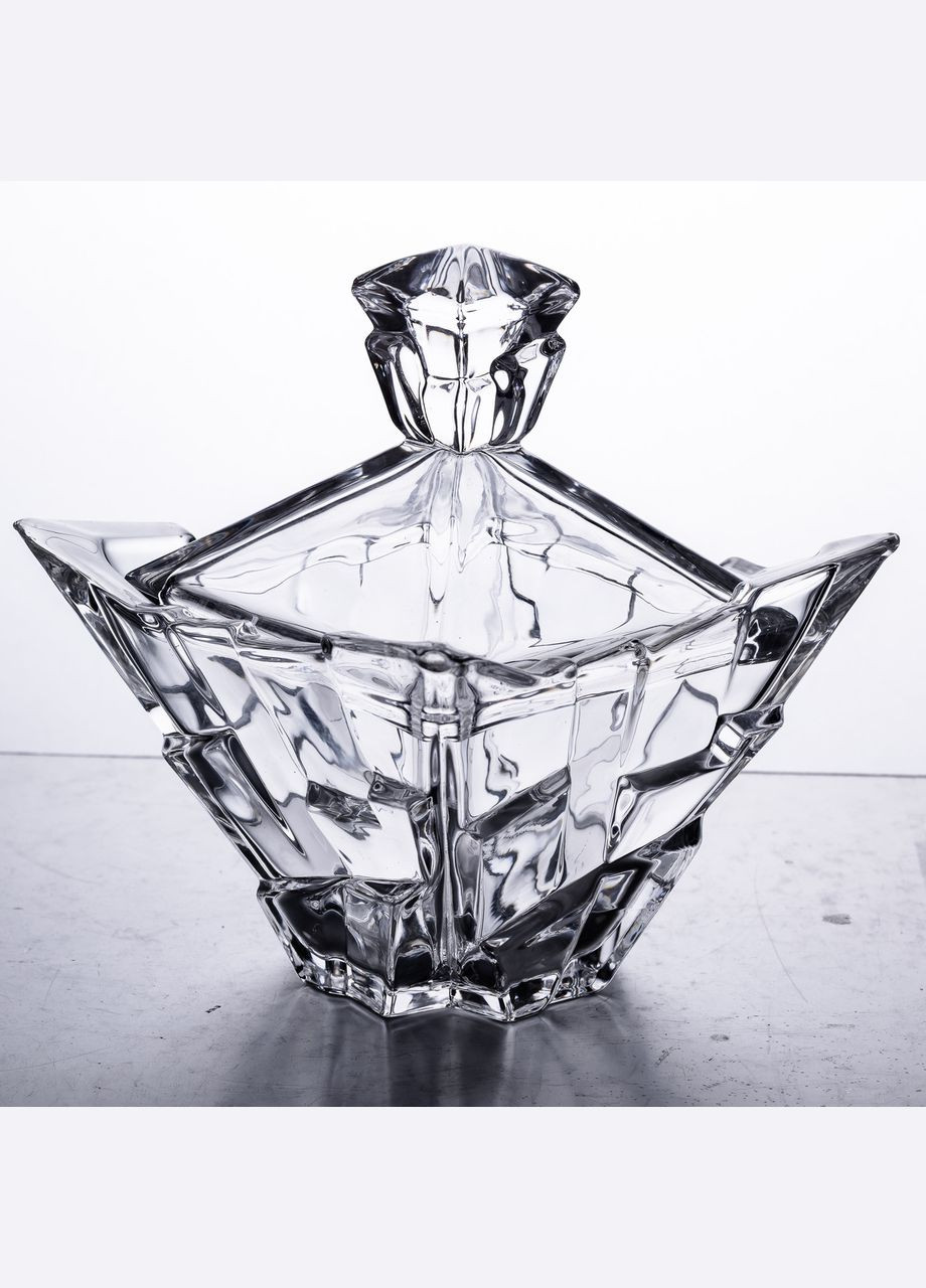 Цукорниця з кришкою 10×10×12 см ваза цукорниця квадратна скляна HP-4-118 Yiwu (329375917)