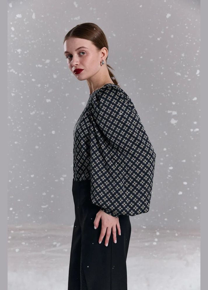 Серая стильная блуза прямого силуэта серый mkaz6778-2 Modna KAZKA