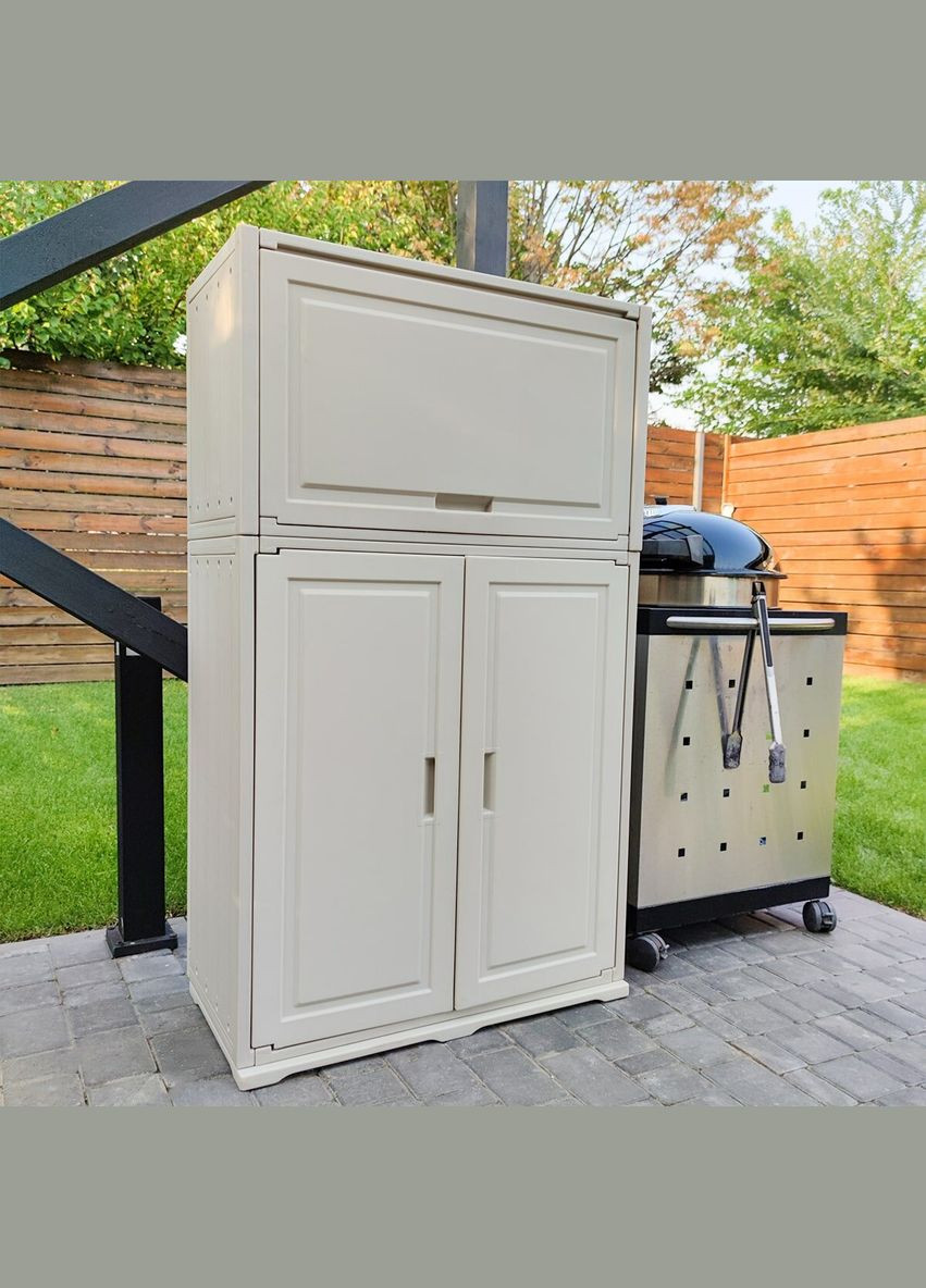 Пластиковая тумба с полкой 82*41*93см SW00001543 Серый Sticker Wall (297915344)