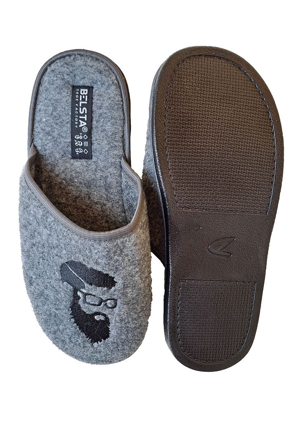 Серые тапочки мужские закрытые Белста