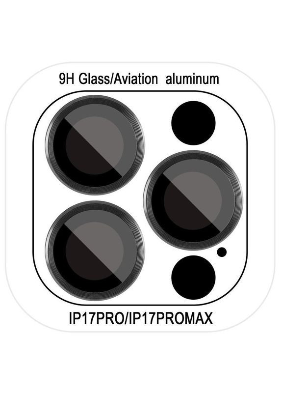 Захисне скло Metal Classic на камеру для Apple iPhone 17 Pro (6.3") / 17 Pro Max (6.9") Black No Brand (365749994)