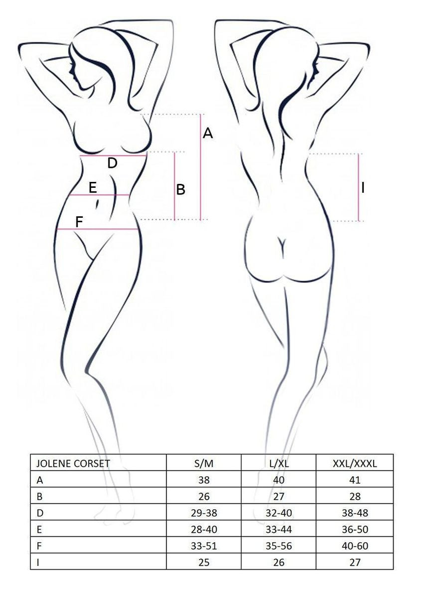 Корсет с пажами JOLENE CORSET black L/XL -, трусики, полуоткрытая грудь, полупрозрачный Passion (303885848)