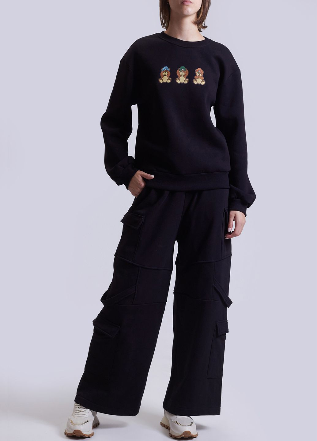 Чорний світшот J.B4 (Just Before) (302947677)