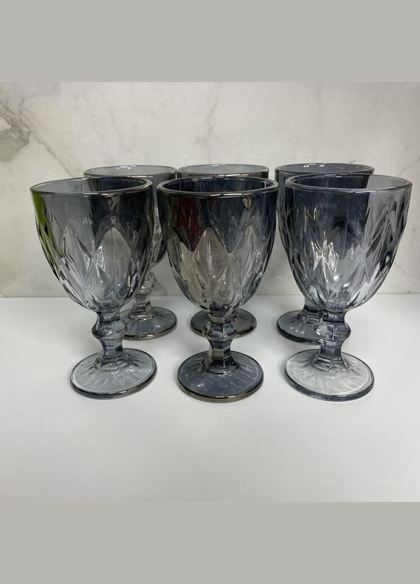 Набір келихів для вина 240 мл 6 шт Smoky Grey DL9001 A-Plus (317203797)