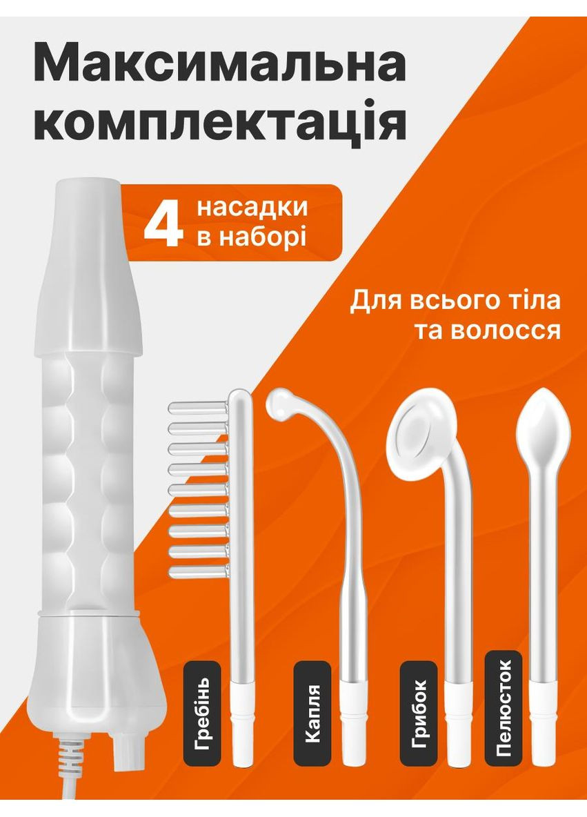 Дарсонваль для догляду за волоссям шкірою обличчя та тіла Косметологічний апарат Гребінець для дарсонвалізації Medica+ LZ-006A (361348601)