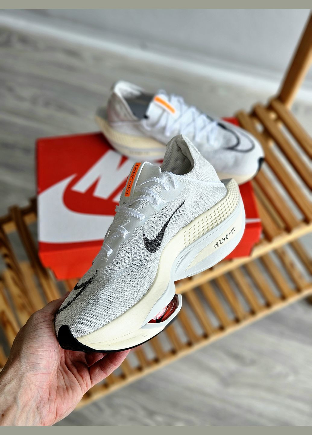 Белые демисезонные кроссовки мужские nike air zoom alphafly white | найк аир зум алфафлай белые No Brand