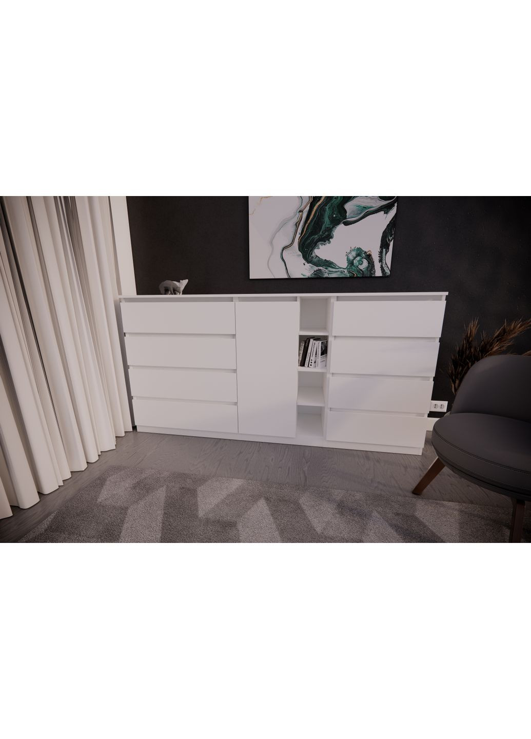 Комод на 8 ящиков с центральной нишей MEBEX (358203707)