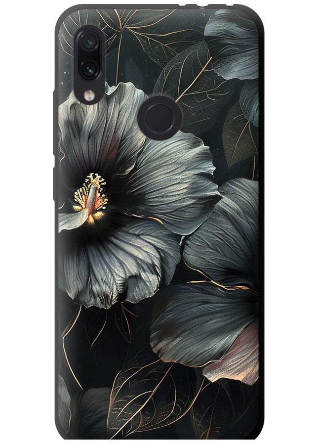 TPU чорний чохол 'Чорні квіти' для Endorphone Xiaomi Redmi Note 7 (285110468)