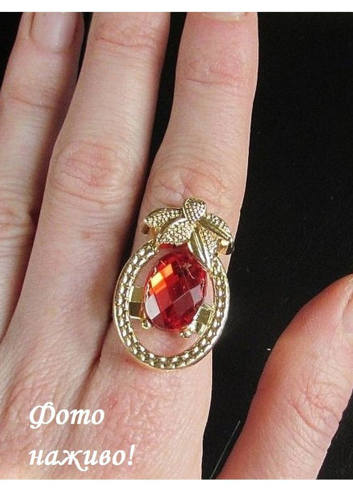 Каблучка з червоним кристалом, 2451-2 No Brand (369505013)