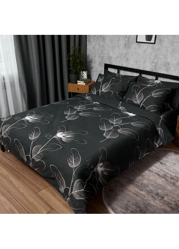Комплект постельного белья Micro-satin Premium Семейный 143х210х2 наволочки 2х40х60 (MS-820012240) Moon&Star Minimal Noir (389747466)