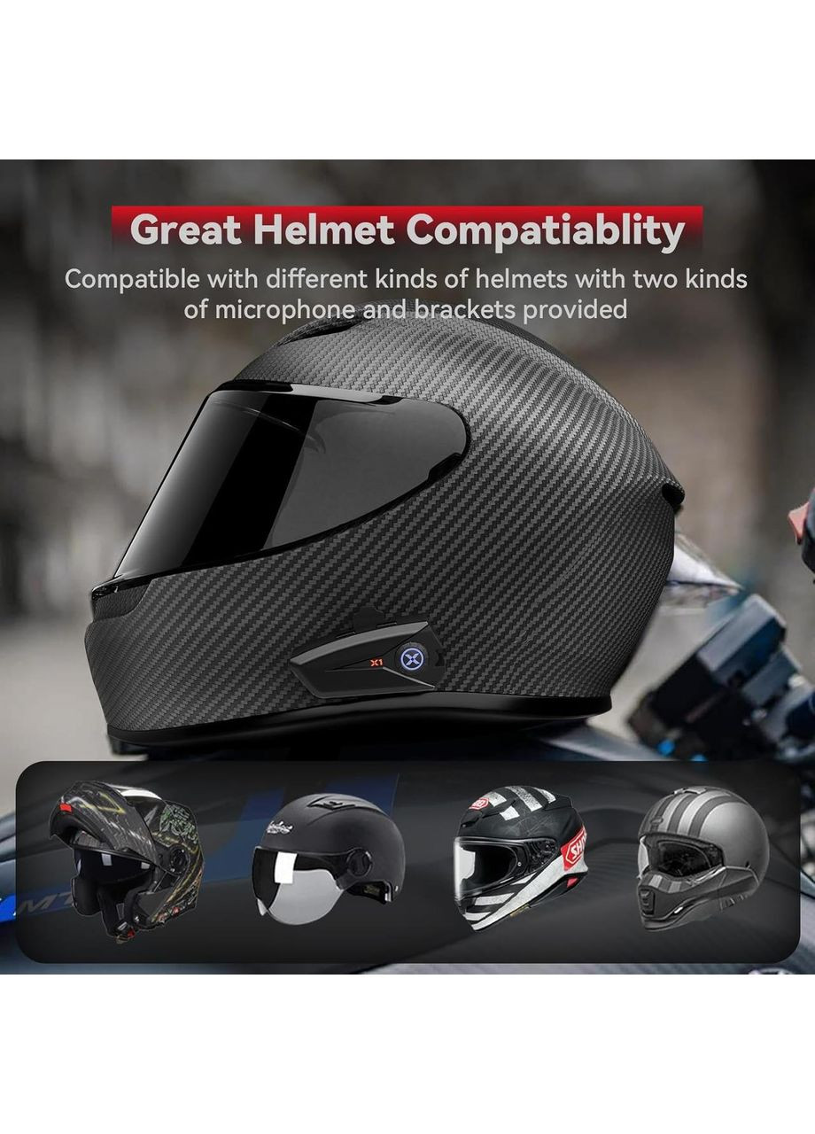 Мотоциклетна гарнітура XGP Bluetooth навушники для шолома водонепроникні з тривалим часом роботи No Brand (365728571)