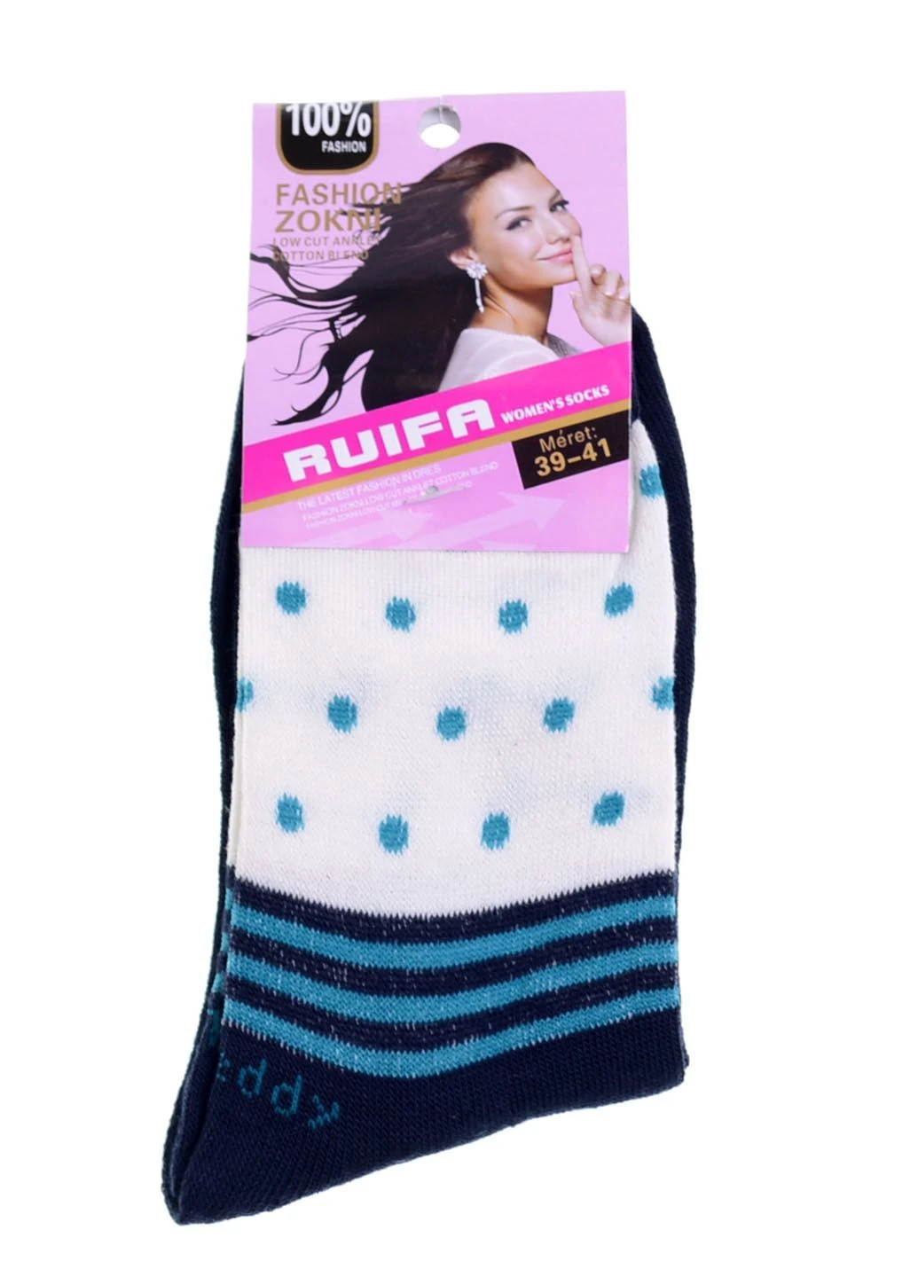 Комбіновані шкарпетки жіночі Ruifa горошок (303320631)