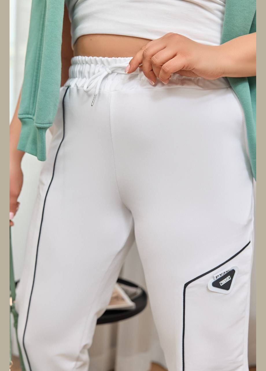 Жіночі штани джогери колір білий р.46/48 450168 New Trend (282926249)
