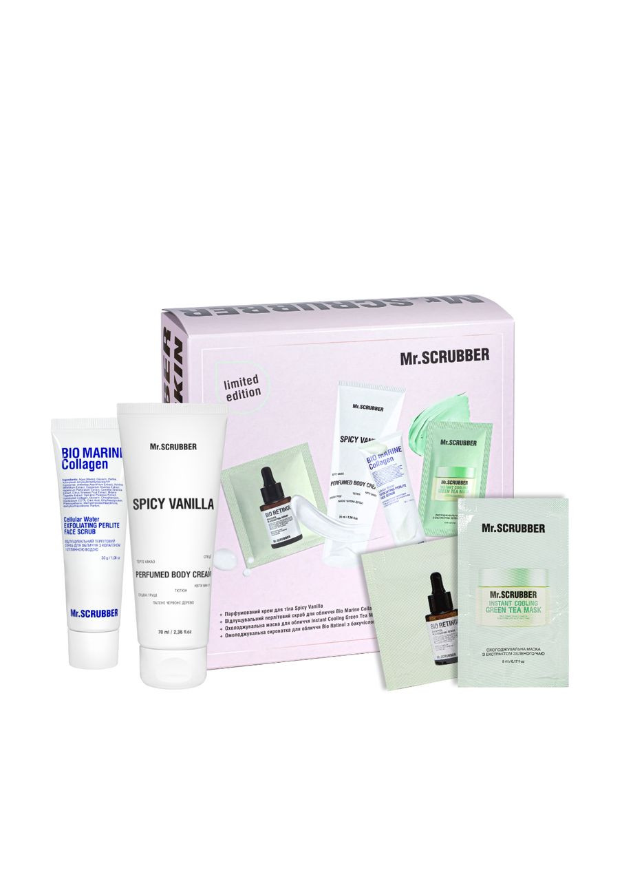 Набір косметики для догляду за обличчям і тілом Beauty Bestsellers, 4 продукти Mr. Scrubber (321963832)