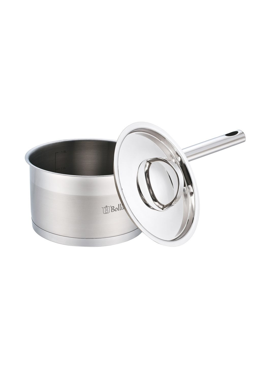 Ківш кухонний нержавійка з кришкою 16 см, 1.8 л (BR-2301) Bollire (334714008)
