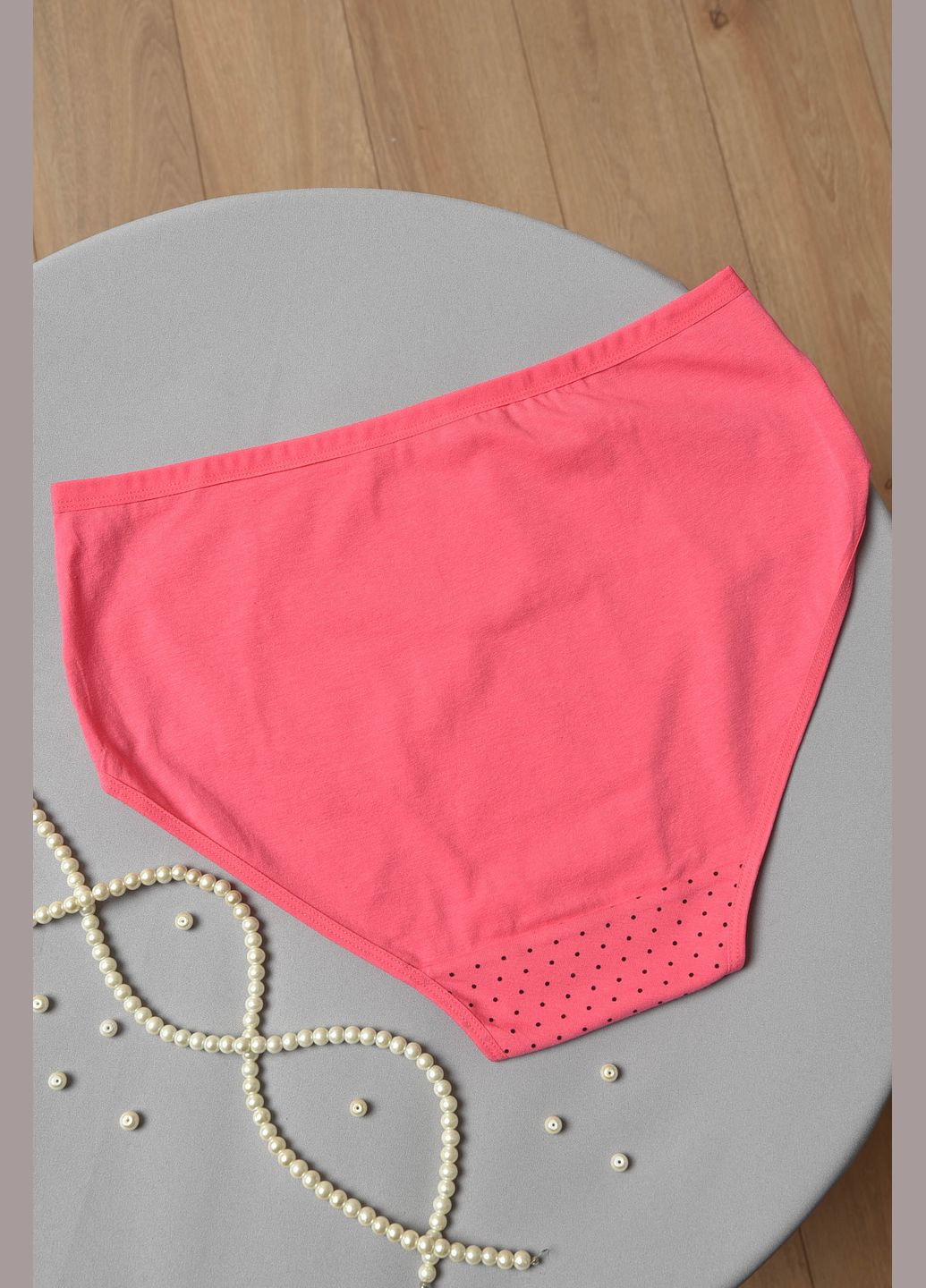 Труси жіночі батальні з гіпюровою вставкою рожевого кольору Let's Shop (278050348)