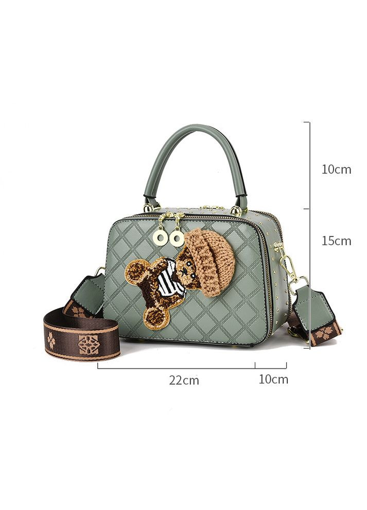 Модна дитяча сумочка на плече з ведмедиком для дівчинки екокожа м'ятна No Brand (351536974)