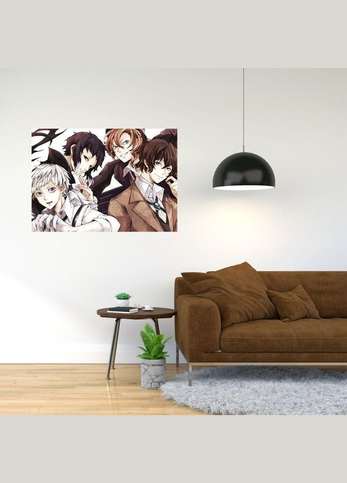 Плакат- с принтом "Bungo Stray Dogs - Проза бродячих псов (манга аниме сериал) 12" A2 A1 Кавун постер (316208733)