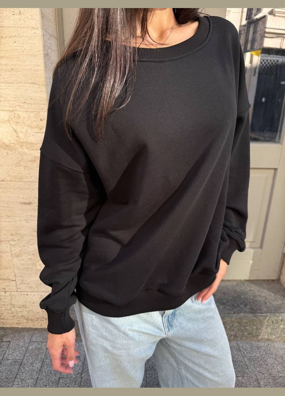 Чорний жіночий базовий світшот Avanti однотонний без декору (347164156)