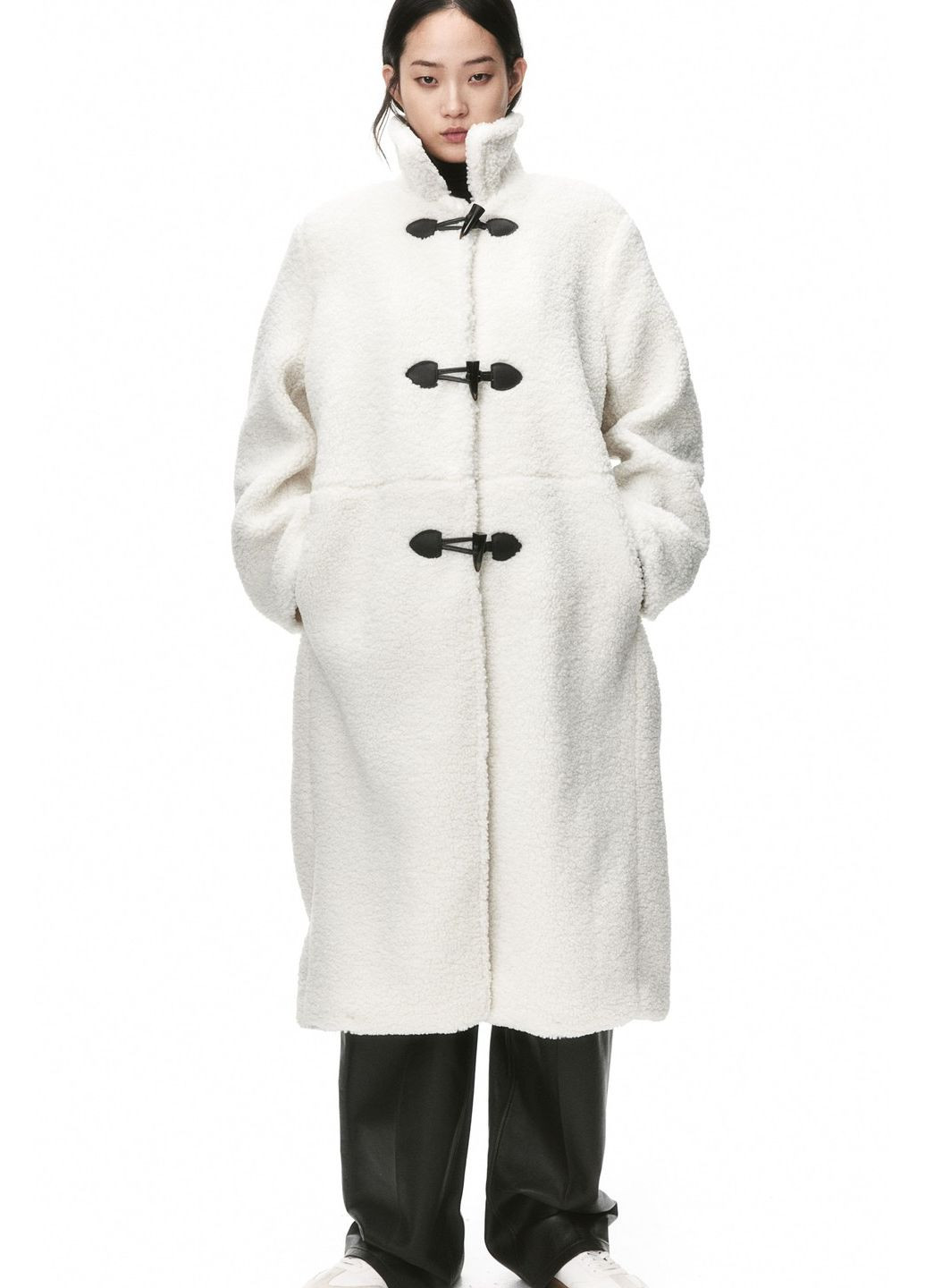 Молочне зимнє Пальто вільного крою H&M