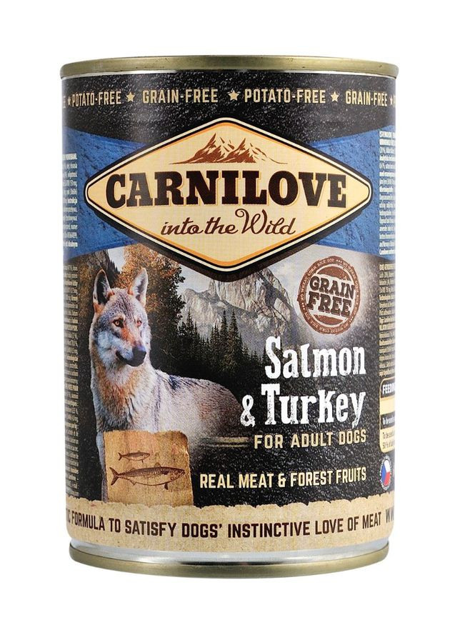 Влажный корм Salmon & Turkey для собак, лосось и индейка 400 г Carnilove (292258802)