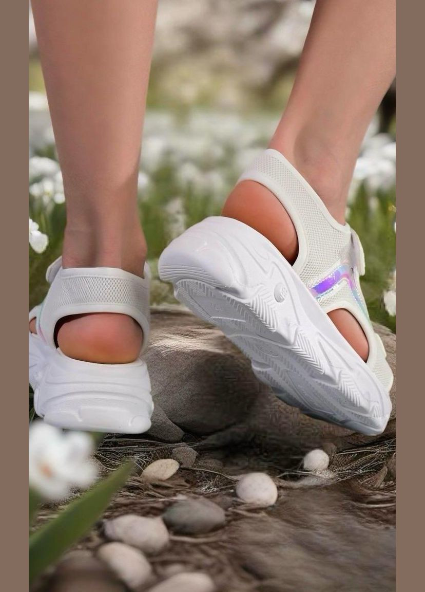 Белые босоножки женские белого цвета на липучках No Brand на липучке