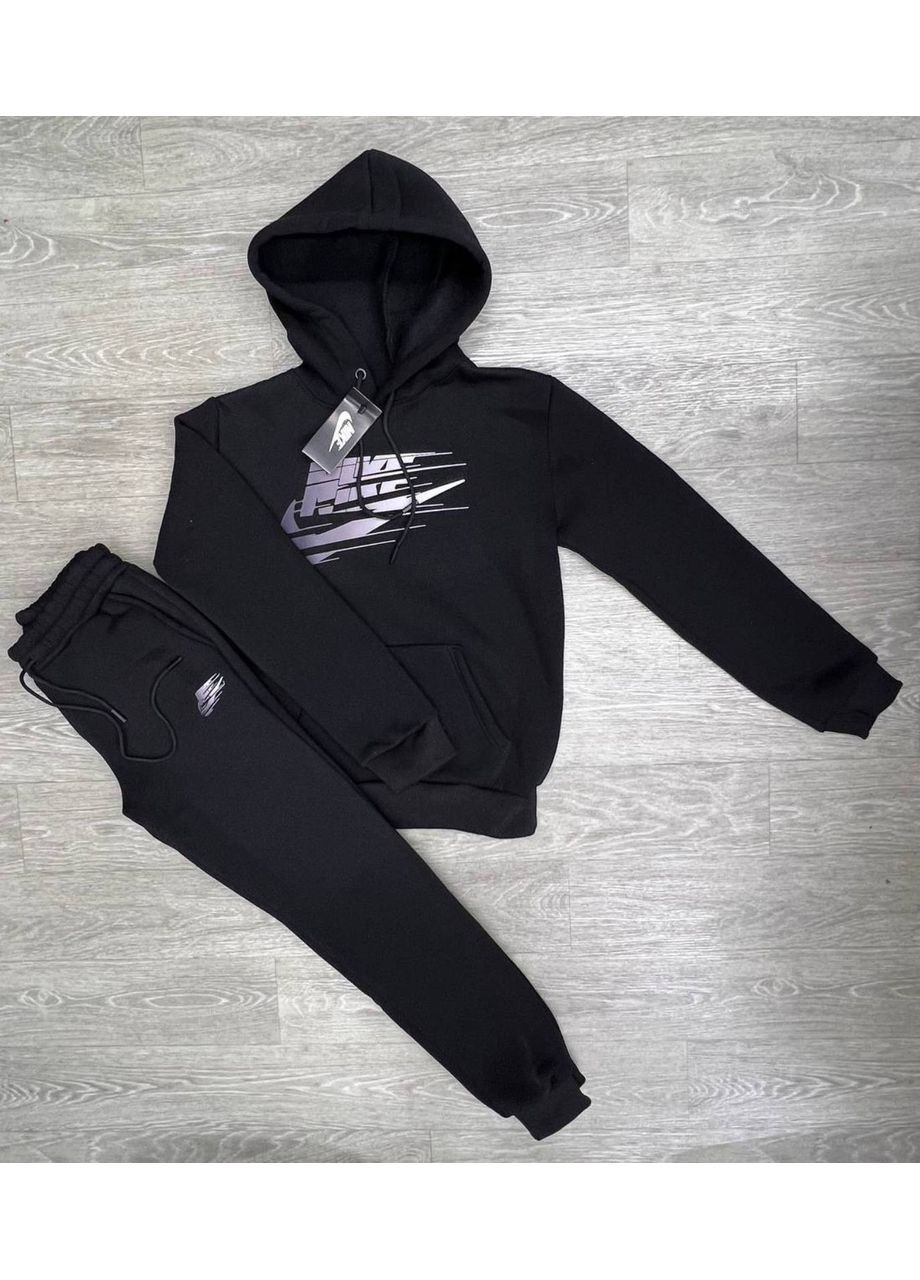 Теплий дитячий спортивний костюм на флісі Nike ✨ Чорний, 34 (134) No Brand (362184936)