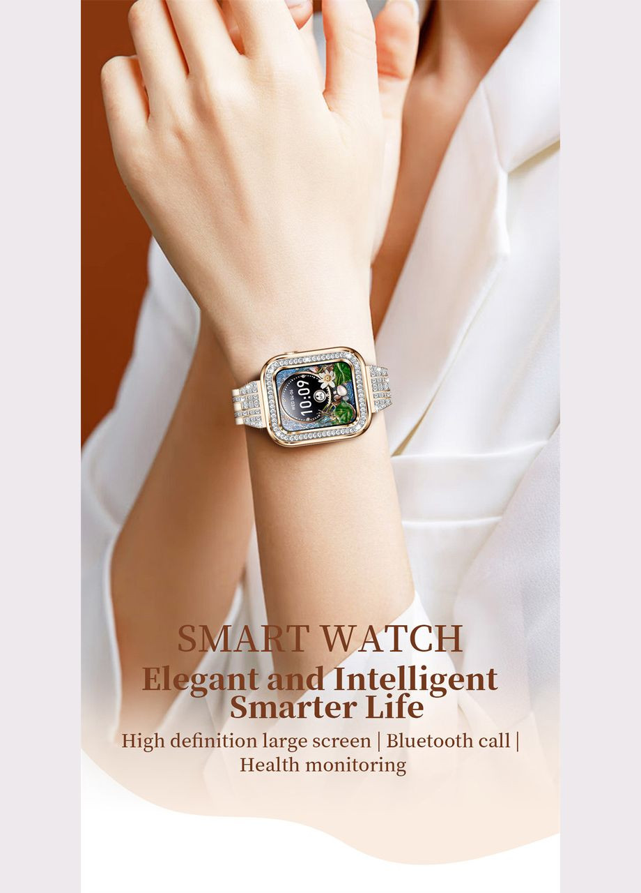Смарт-годинник жіночий Diamond Elegance Smartwatch з функціями моніторингу здоров'я Lige (331146245)