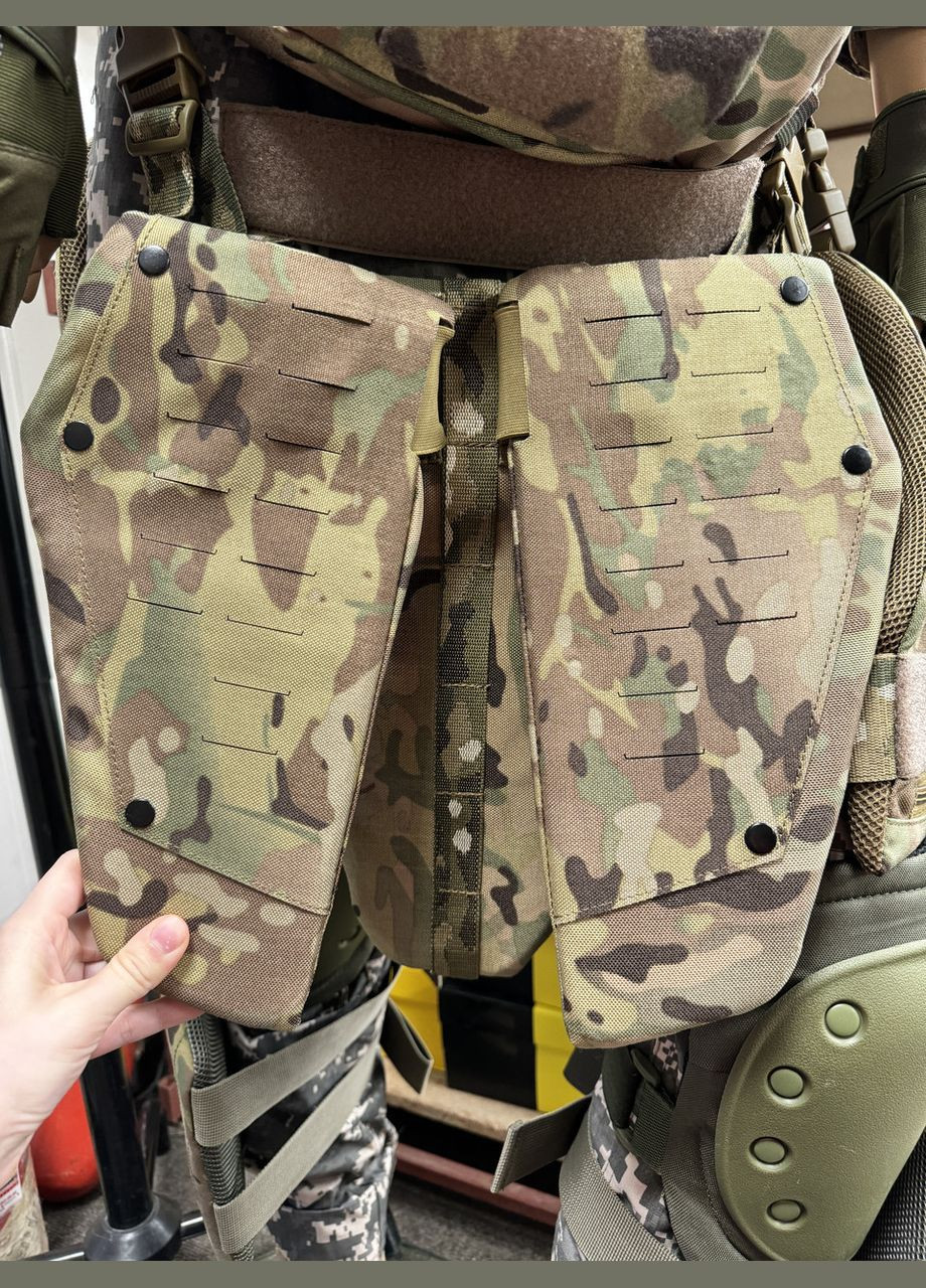 Напашник трехзонный 1-го класса защиты, Мультикам, фартук напашник, фартук с баллистическим пакетом Добронь (362602532)