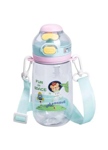 Детская бутылка для напитков 550мл с ремешком зеленый Yiwu (326599365)