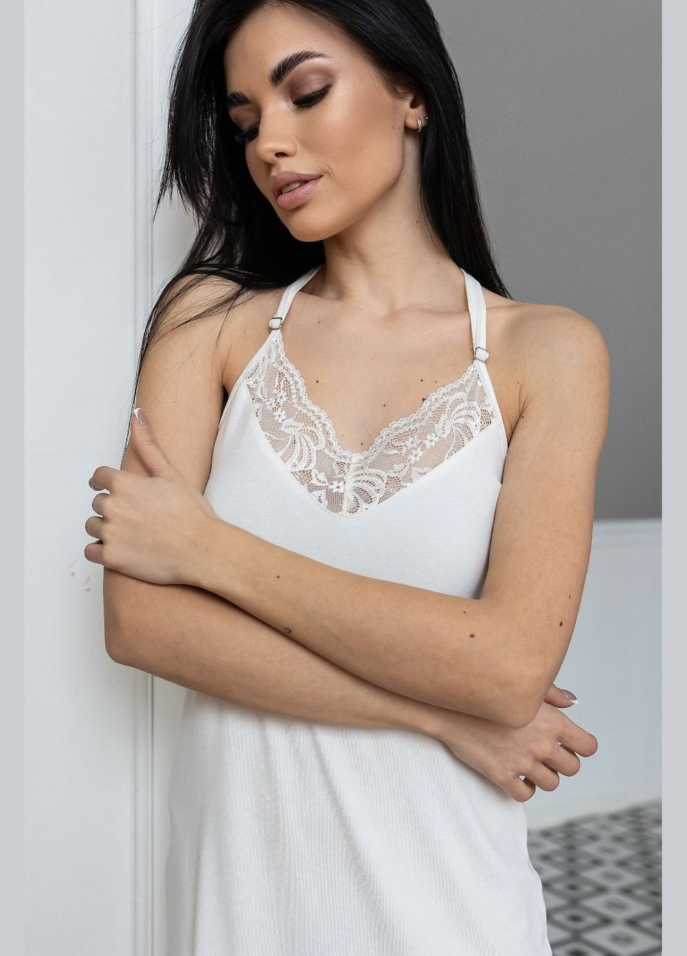 Ніжна нічна сорочка На1200 Айворі MiaNaGreen (331148530)