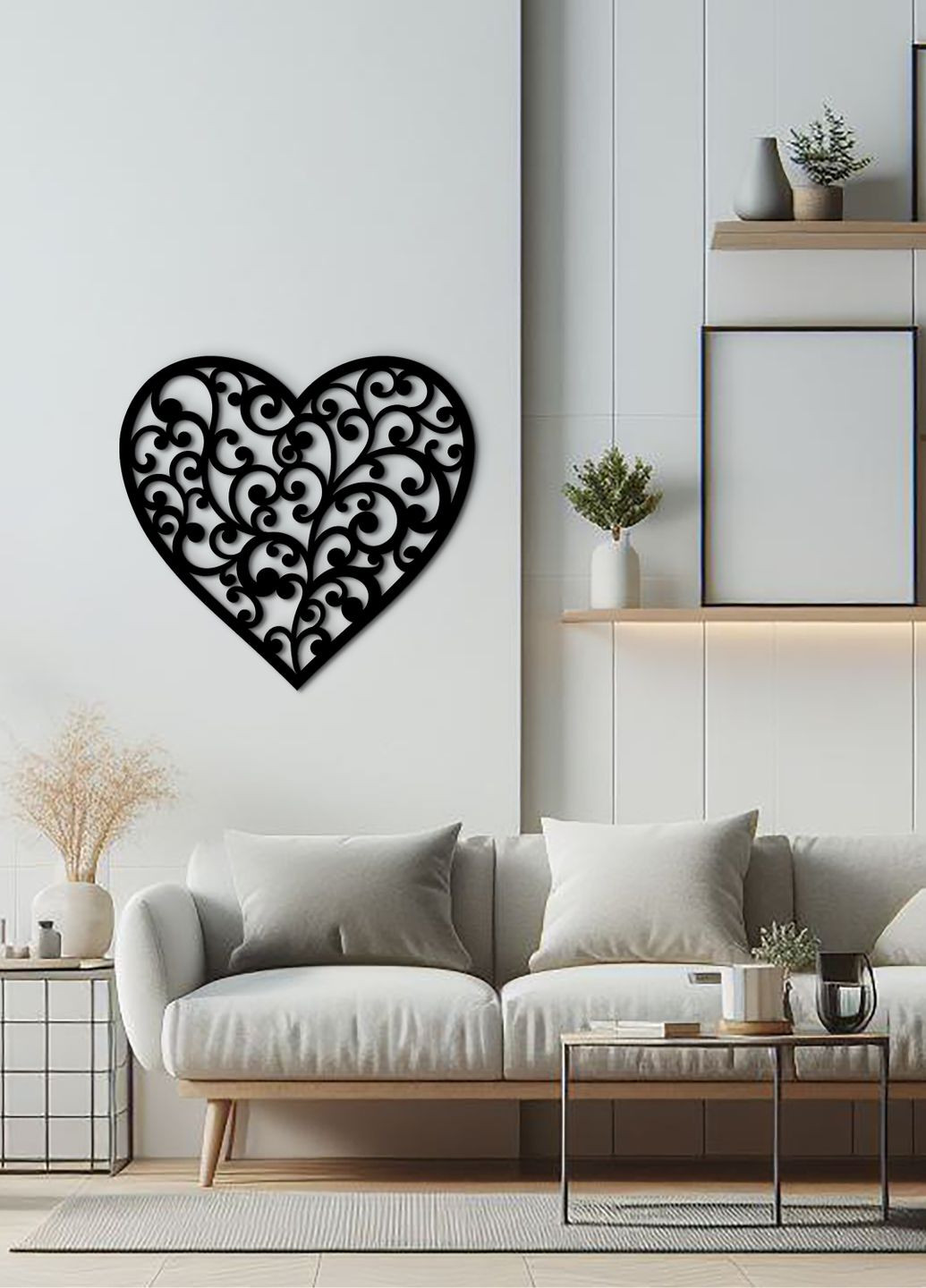 Декоративное панно из дерева, интерьерная картина на стену "Любящее сердце", оригинальный подарок 70х75 см Woodyard (292112994)