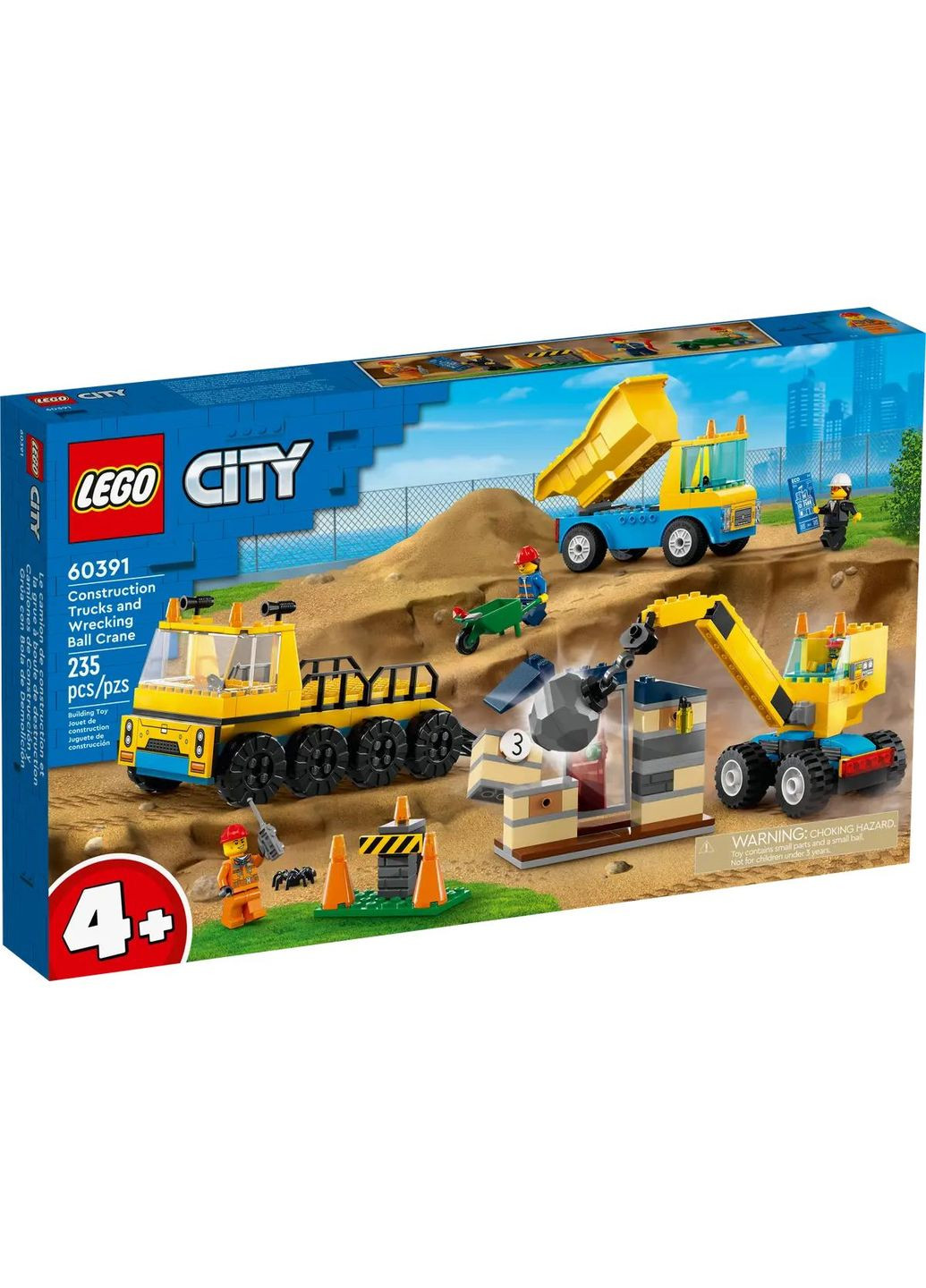 Конструктор Будівельна вантажівка й кулястий кран-таран 60391 235 ел. shop (5702017416465) Lego (362946490)