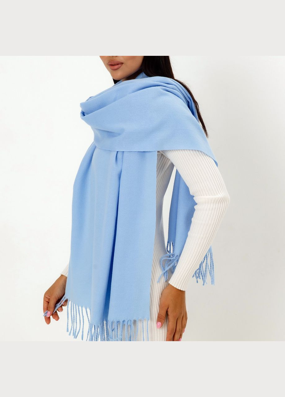 Кашемировый однотонный шарф "Жасмин" Голубой 104004 Cashmere (322502047)