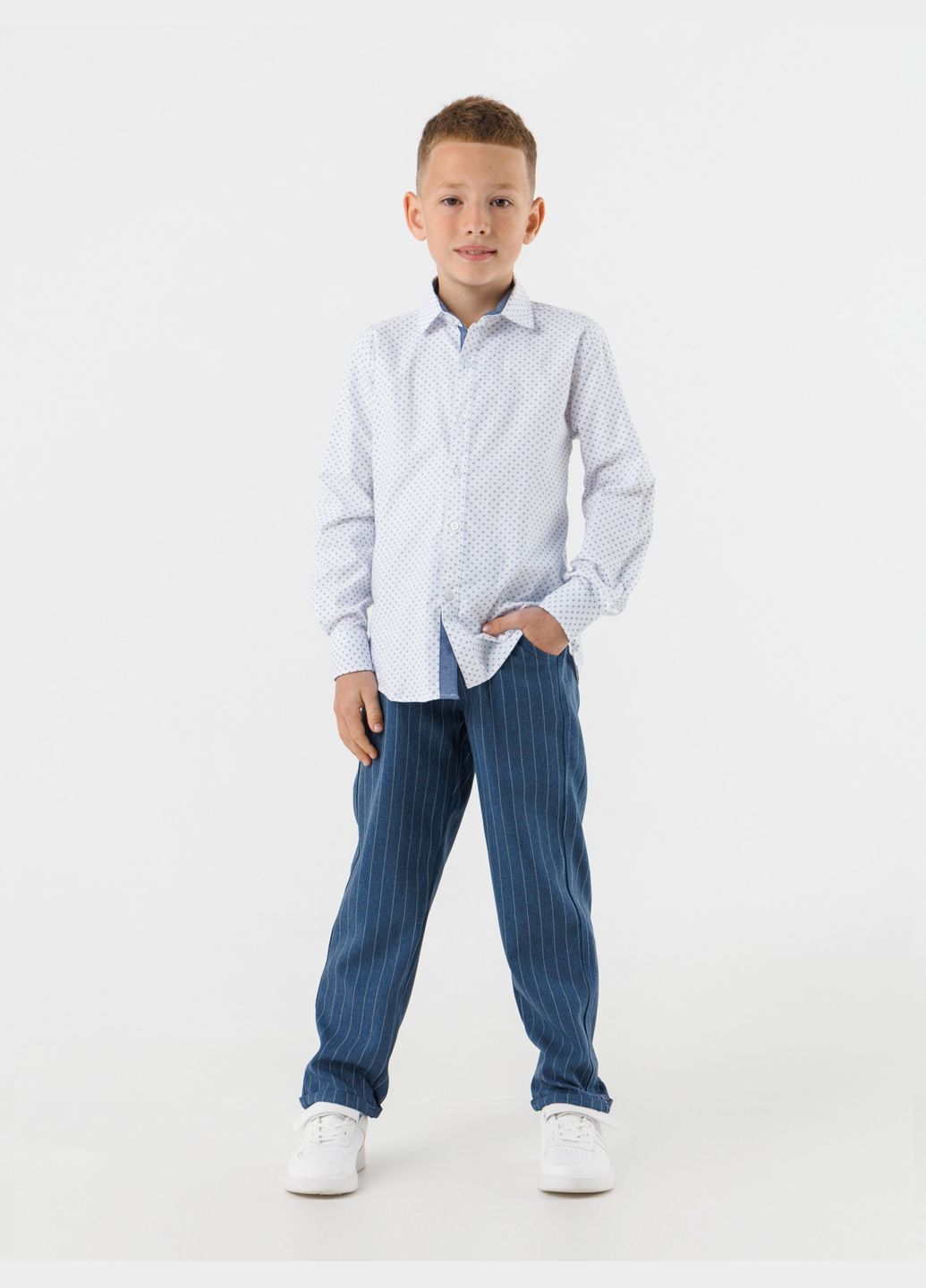 Белая повседневный рубашка DENIZ