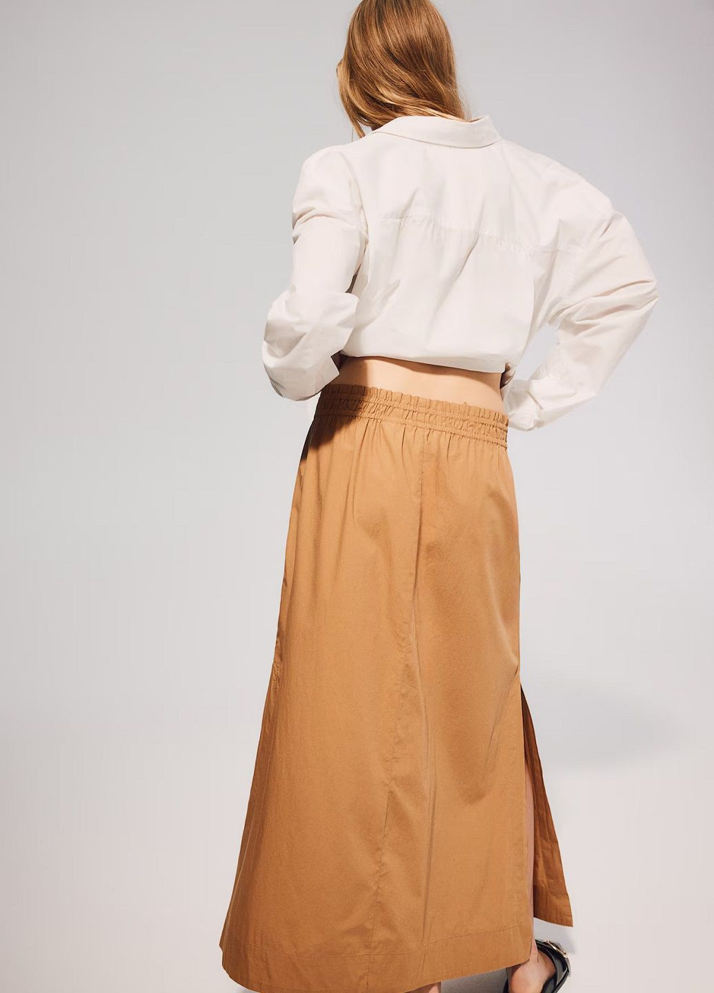 Светло-коричневая кэжуал однотонная юбка H&M