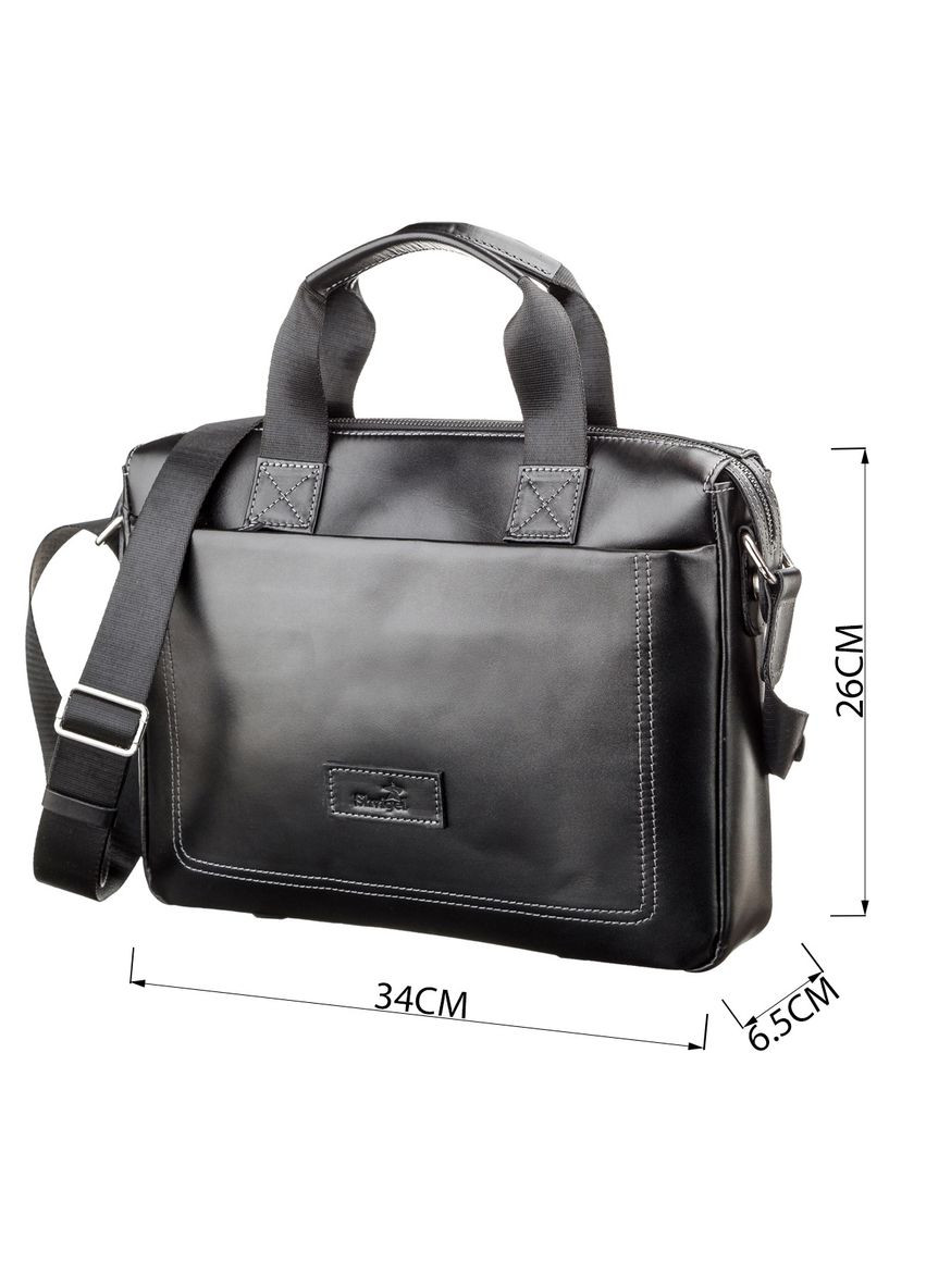 Сумка чоловіча 11107 шкіряна Чорна Shvigel (366880599)