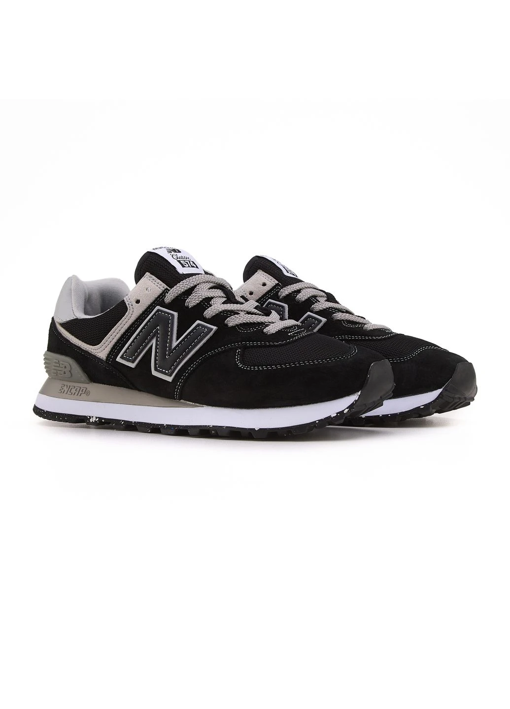 Білі кросівки чоловічі new balance 574 black white grey нью беланс 574 білі демісезон No Brand