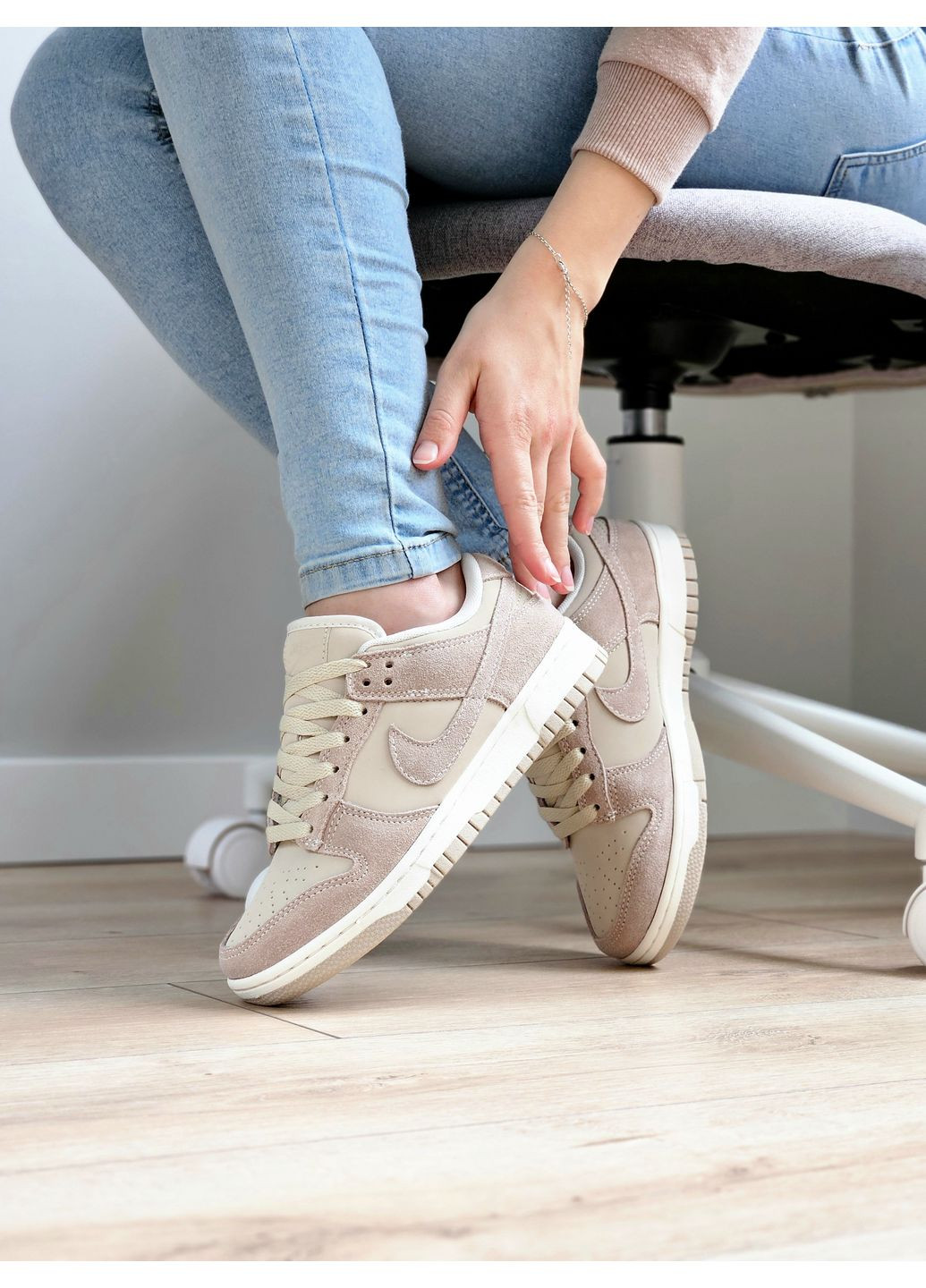 Кросівки жіночі Nike SB Dunk Low sand drift beige | Найк данк низькі бежеві No Brand бежеві демісезони (364201090)
