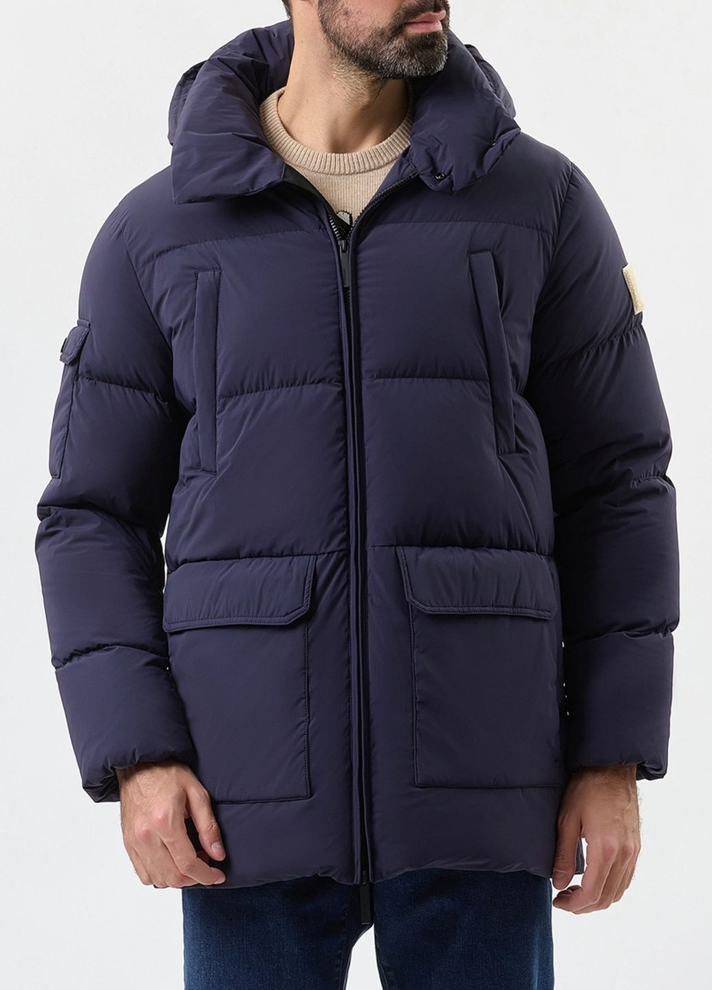 Синій зимній Пуховик AFTER LABEL