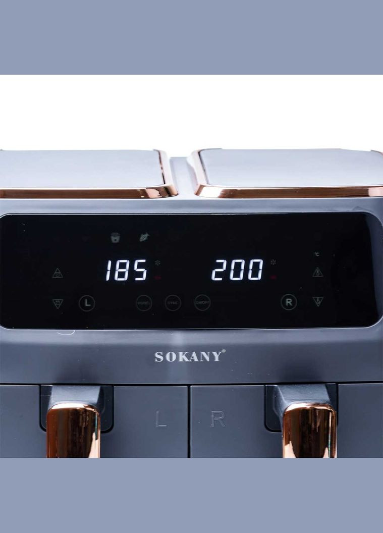 Аерогриль-фритюрниця SK-ZG-8030 на 8 літрів 2 контейнери з таймером, сірий Sokany (324070246)