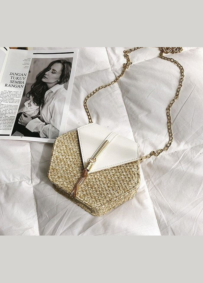 Женская мини сумочка клатч плетеная соломенная маленькая шестигранная сумка(BRT) Brettani (362412057)