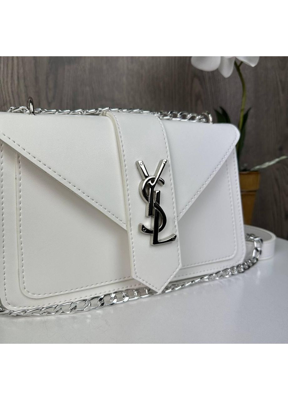 Женская мини сумочка клатч на плечо с цепочкой белая экокожа ProDobro (363221169)