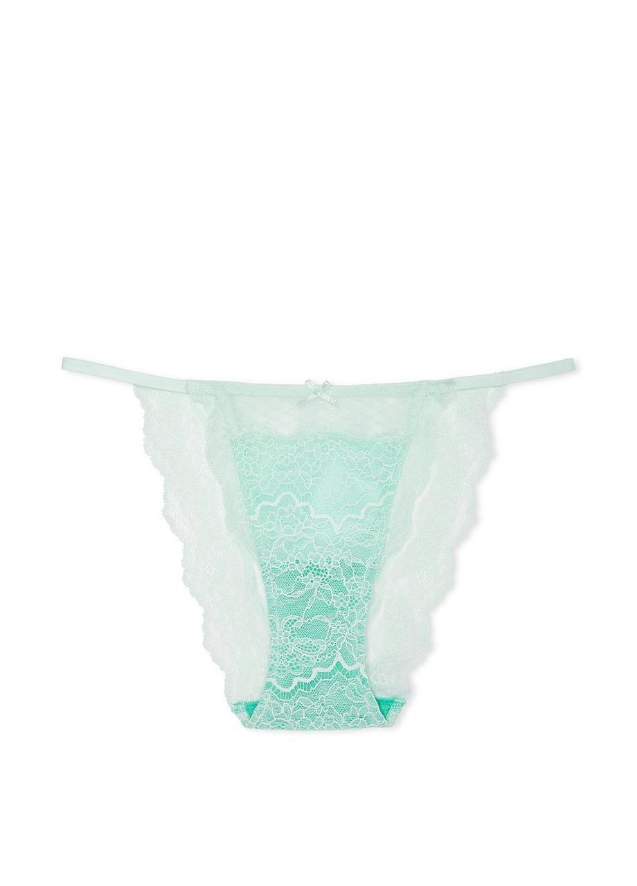 Жіночі трусики DREAM ANGELS Lace & Mesh String Bikini салатові Victoria's Secret (294292198)