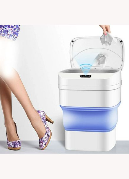 Мусорное складное ведро с сенсорной крышкой ZSW-L11 8л (1782362983) No Brand (336146586)