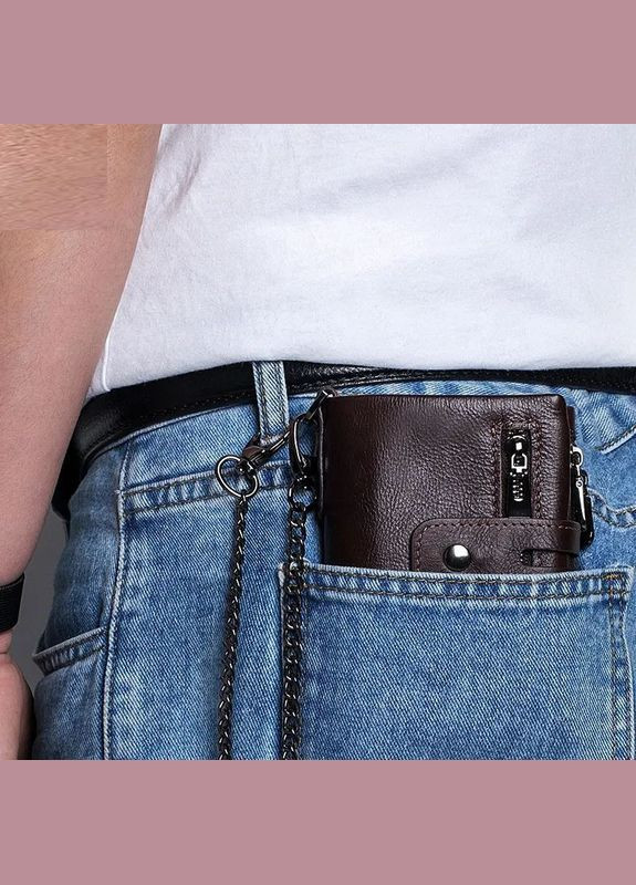 Мужской кошелек раскладной коньячный с цепочкой TW040B BULL (298683693)