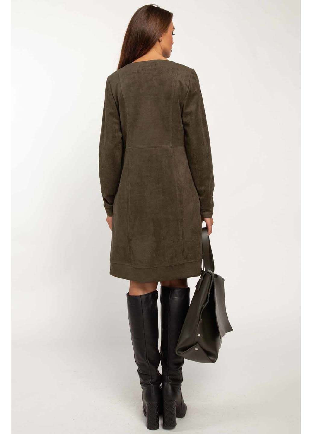 Оливковое (хаки) праздничный платье Ри Мари однотонное