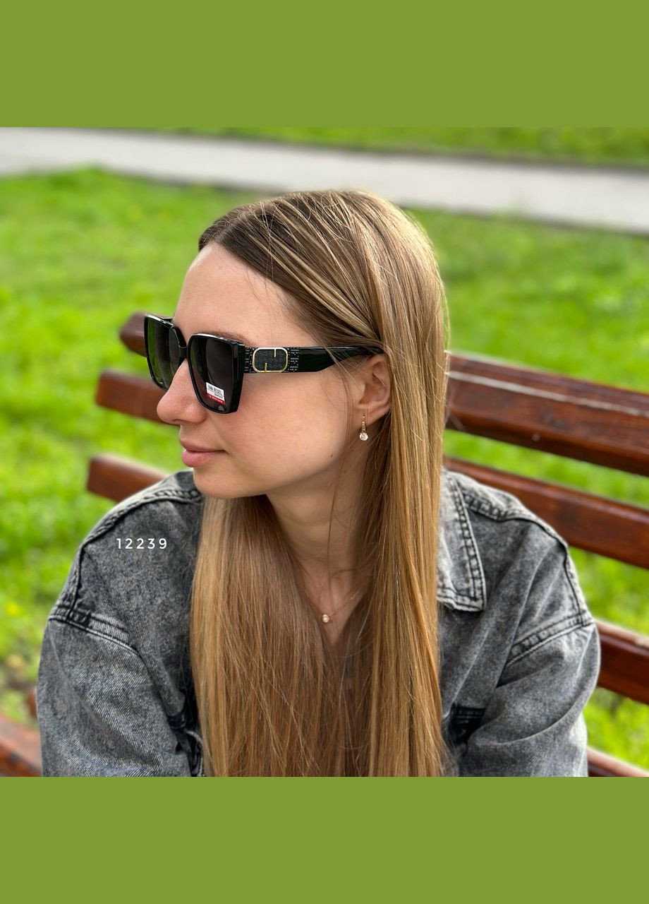 Чорні сонцезахисні окуляри з поляризованою лінзою No Brand (302490611)