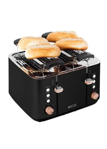 Тостер з підставкою для розігріву та автоцентруванням ST 4768 Timber Black ECG (302451164)