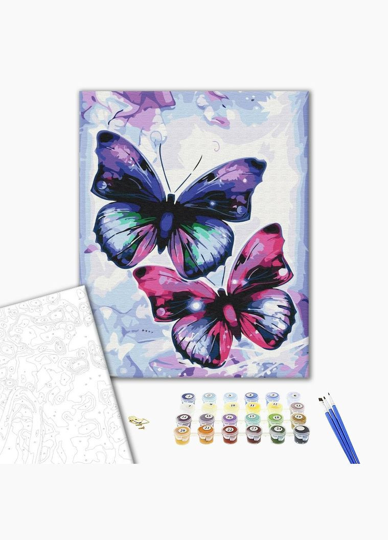 Картина за номерами Блискучі метелики Картини в цифрах тварини Розмальовка за номерами 40х50см BS51407 Brushme (308988207)